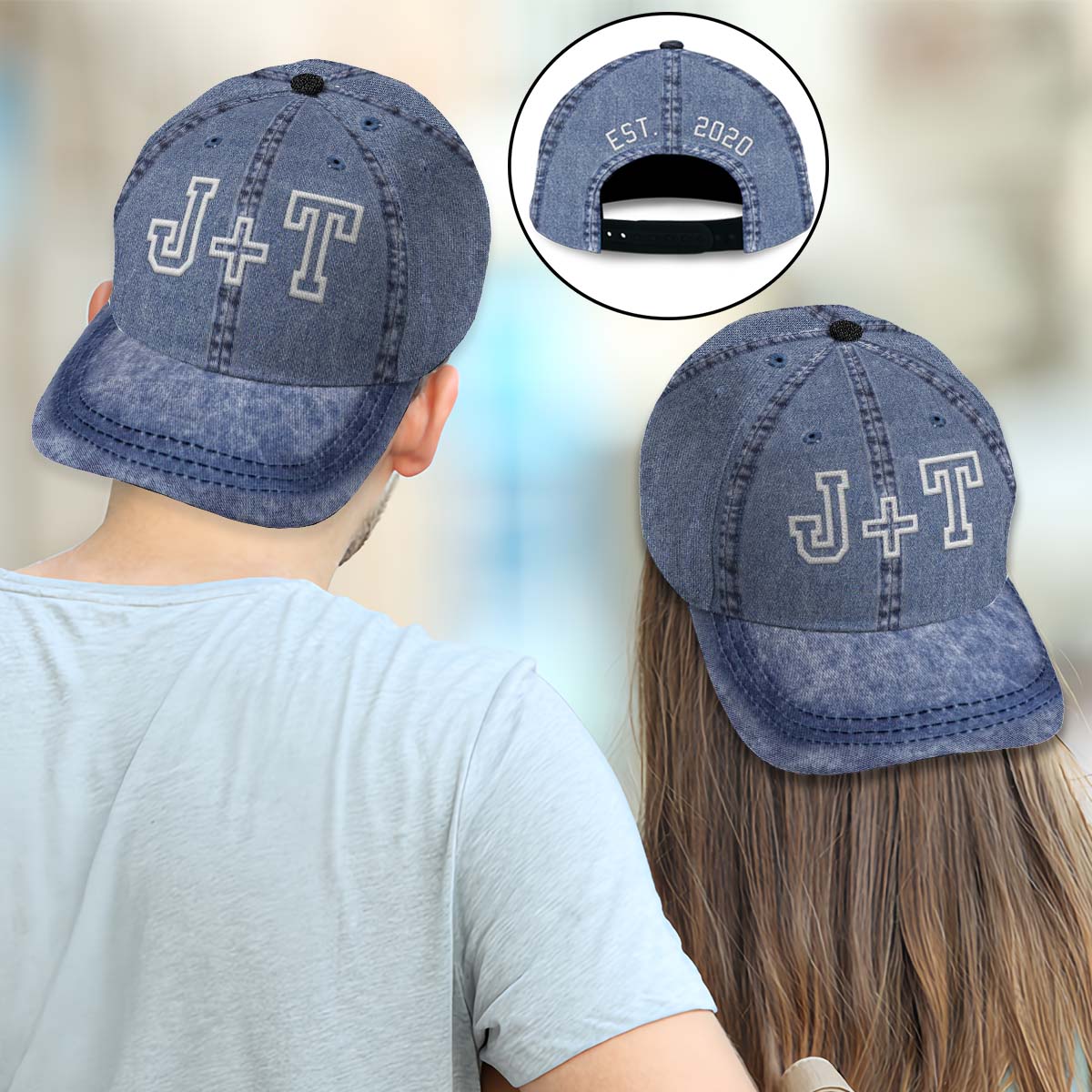 Beliebiger Name, beliebiges Jahrestagsdatum für Paare – personalisierte klassische Paarkappe