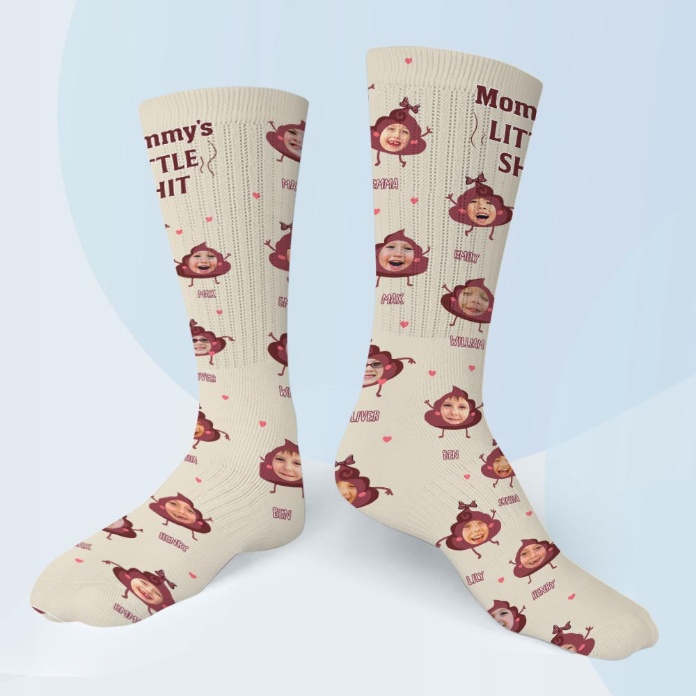 Daddy Little Shits – Geschenk für Papa, Oma, Opa, Mama, Onkel, Tante, Bruder, Schwester – Personalisierte Socken