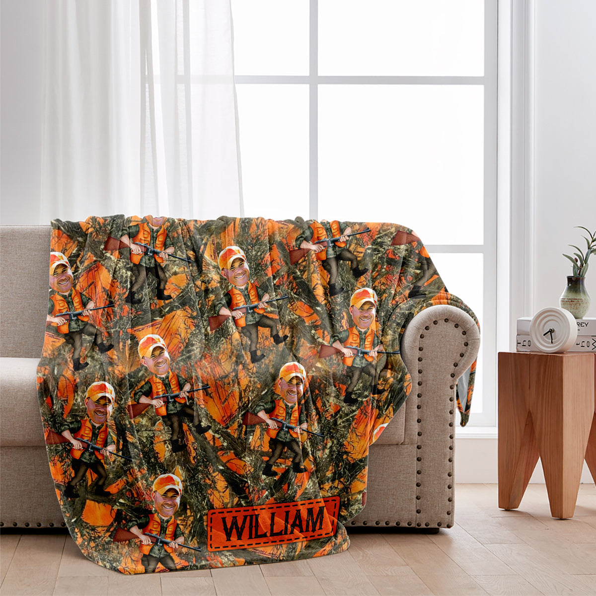 Foto eingefügter Jäger - Personalisierte Jagddecke