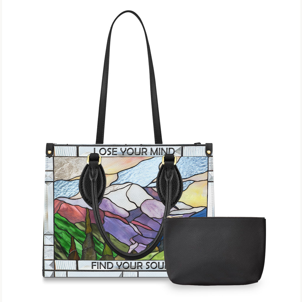 Verliere den Verstand – Wanderhandtasche aus Leder