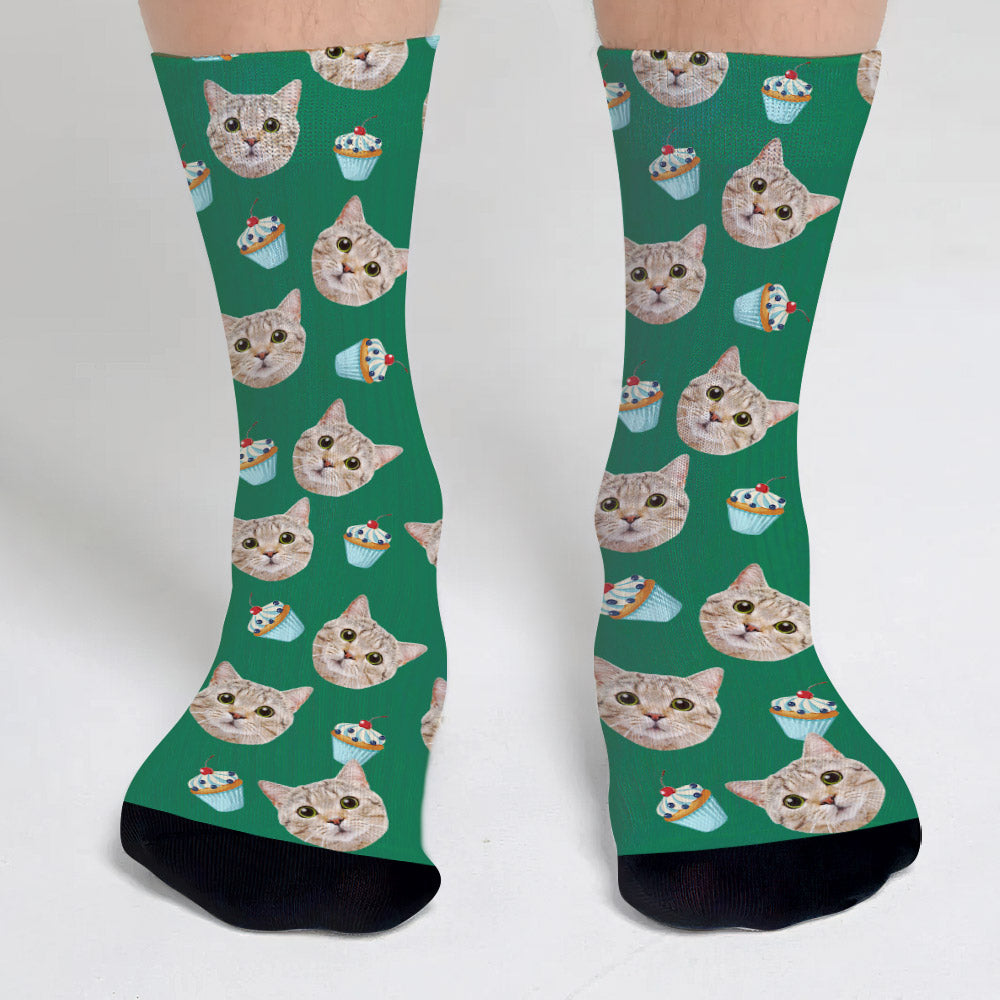 Lustiges Katzenmotiv – personalisierte Socken