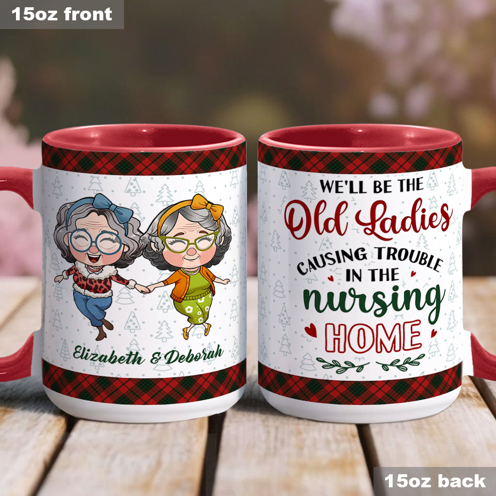 Die alten Damen, die Ärger machen – Personalisierter Becher mit dem Aufdruck „Beste Freundin“