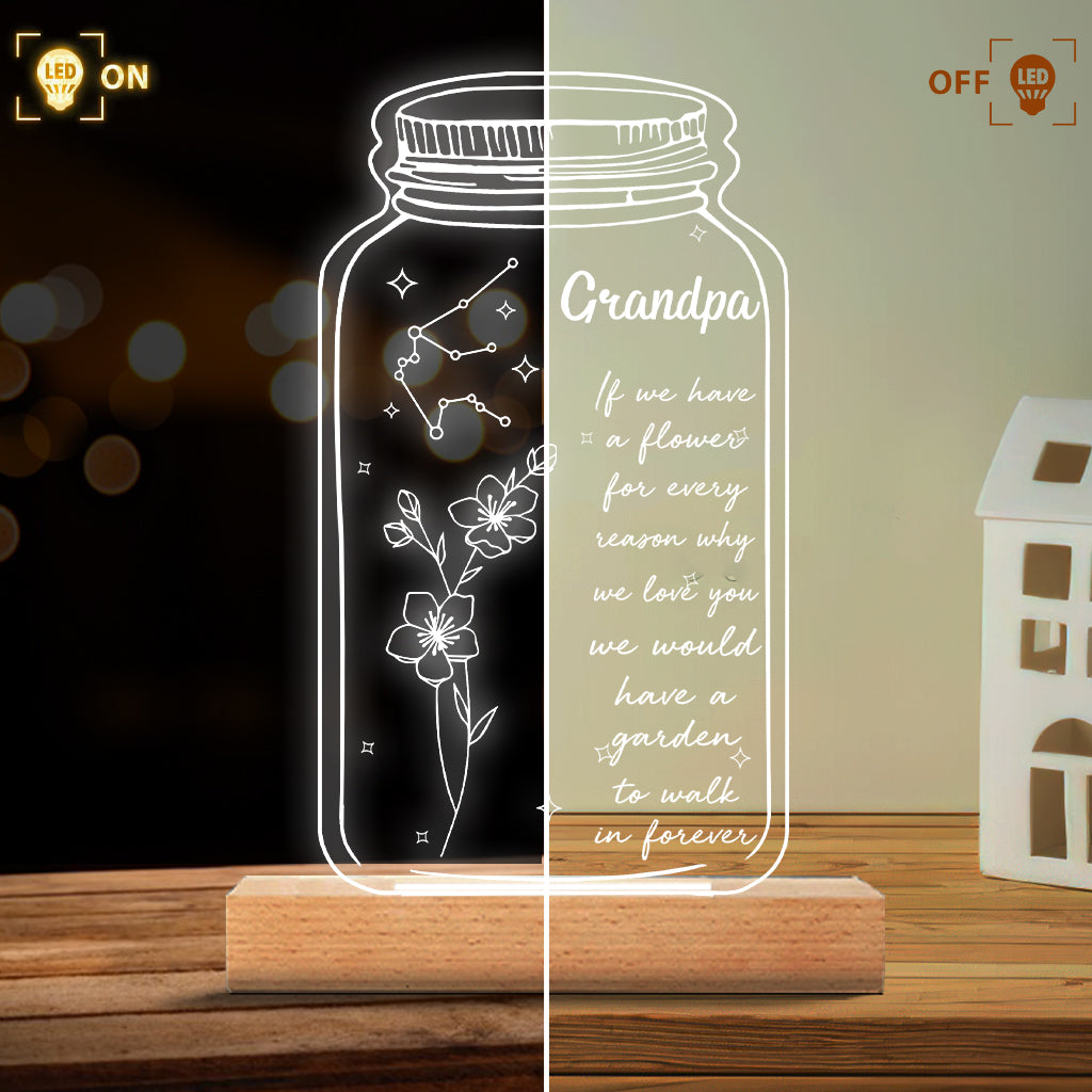 Sternzeichen-Geburtsblume – Geschenk für Mama, Oma, Tochter, Ehefrau, Freundin, Papa, Opa, Freund, Ehemann – Personalisierte, geformte Plakettenleuchte