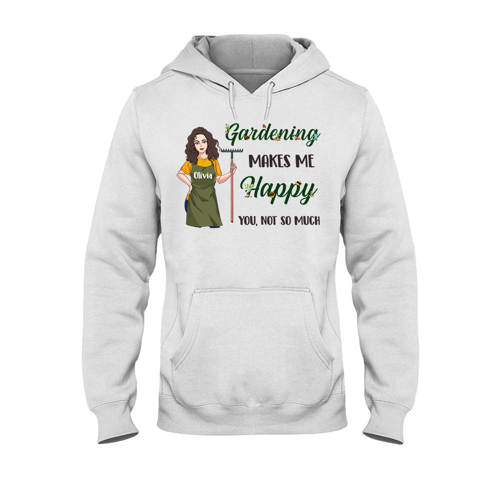 Gärtnern macht mich glücklich – Personalisiertes Garten-T-Shirt und Hoodie