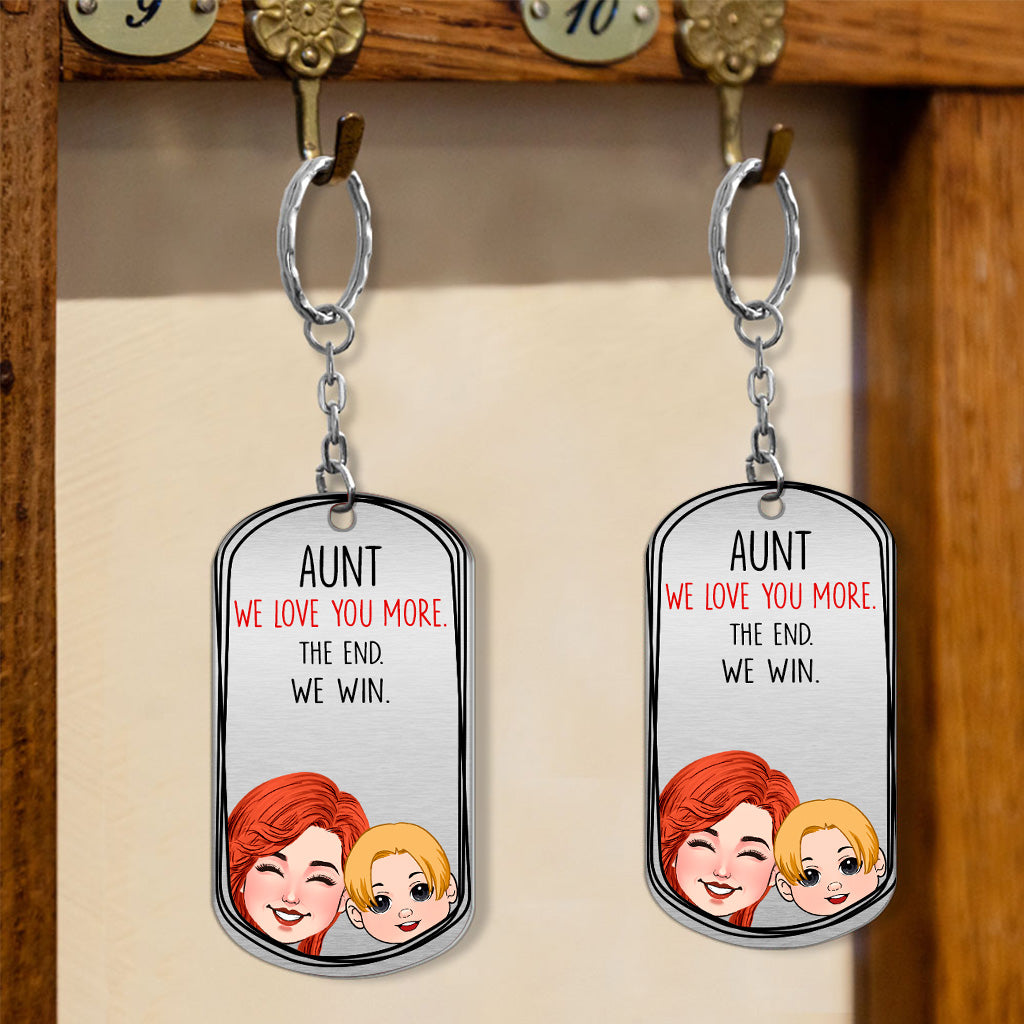 Dad I Love You More - Gift for dad, grandma, grandpa, mom, uncle, aunt - Personalized Stainless Steel Keychain