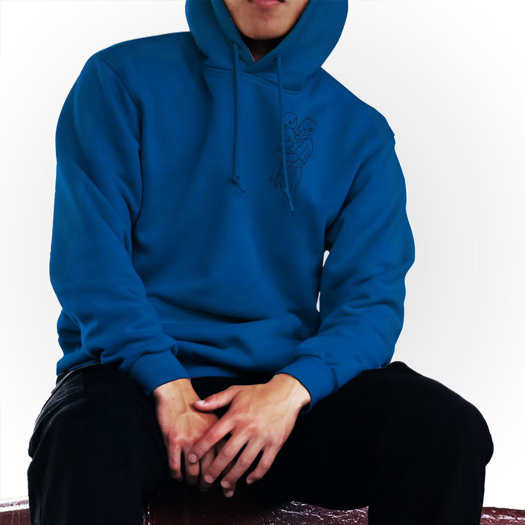 Individuelle Linienzeichnung – Personalisierter bestickter Opa-Hoodie
