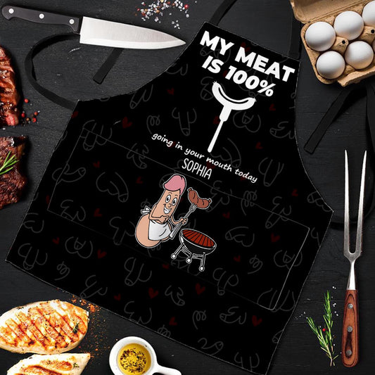 Mein Fleisch landet heute zu 100 % in deinem Mund – personalisierte Pärchenschürze