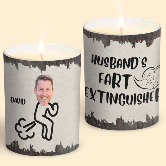 Fart Extinguisher - Gift for dad, grandma, grandpa, mom, uncle, aunt, son, daughter, brother, sister, granddaughter, grandson, husband, wife, boyfriend, girlfriend, friend - Personalized Candle With Wooden Lid