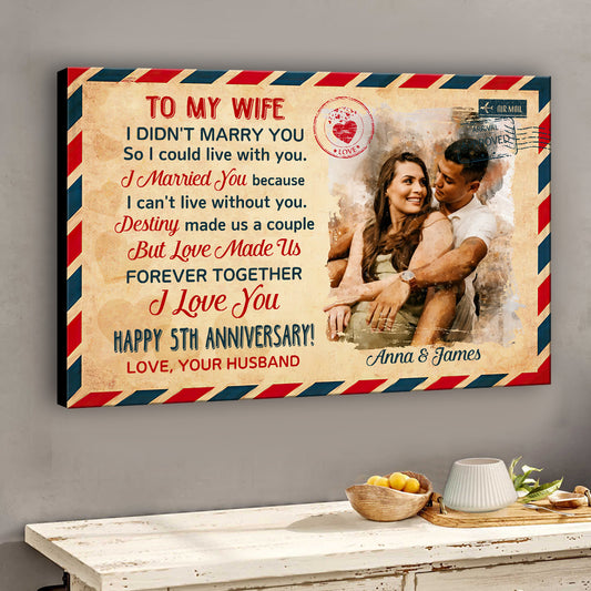 Happy Anniversary - Personalized Husband And Wife Canvas And Poster