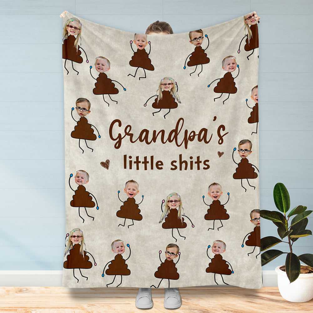 Omas kleine Lieblinge – Geschenk für Oma, Mama, Papa, Opa – Personalisierte Decke