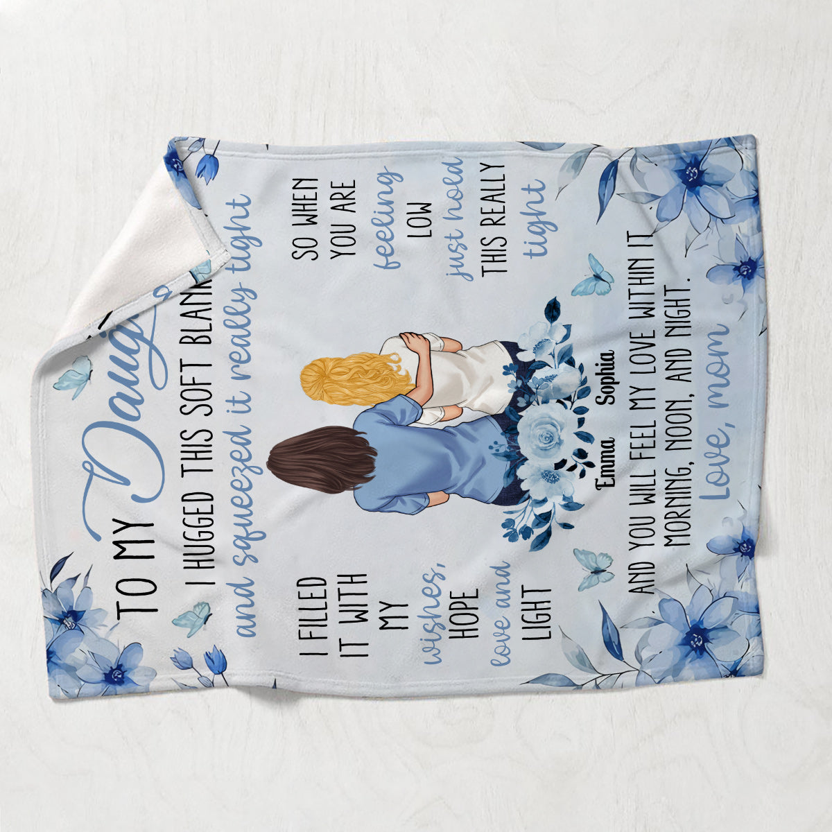 An meine Tochter – Ich liebe dich – Personalisierte Tochterdecke