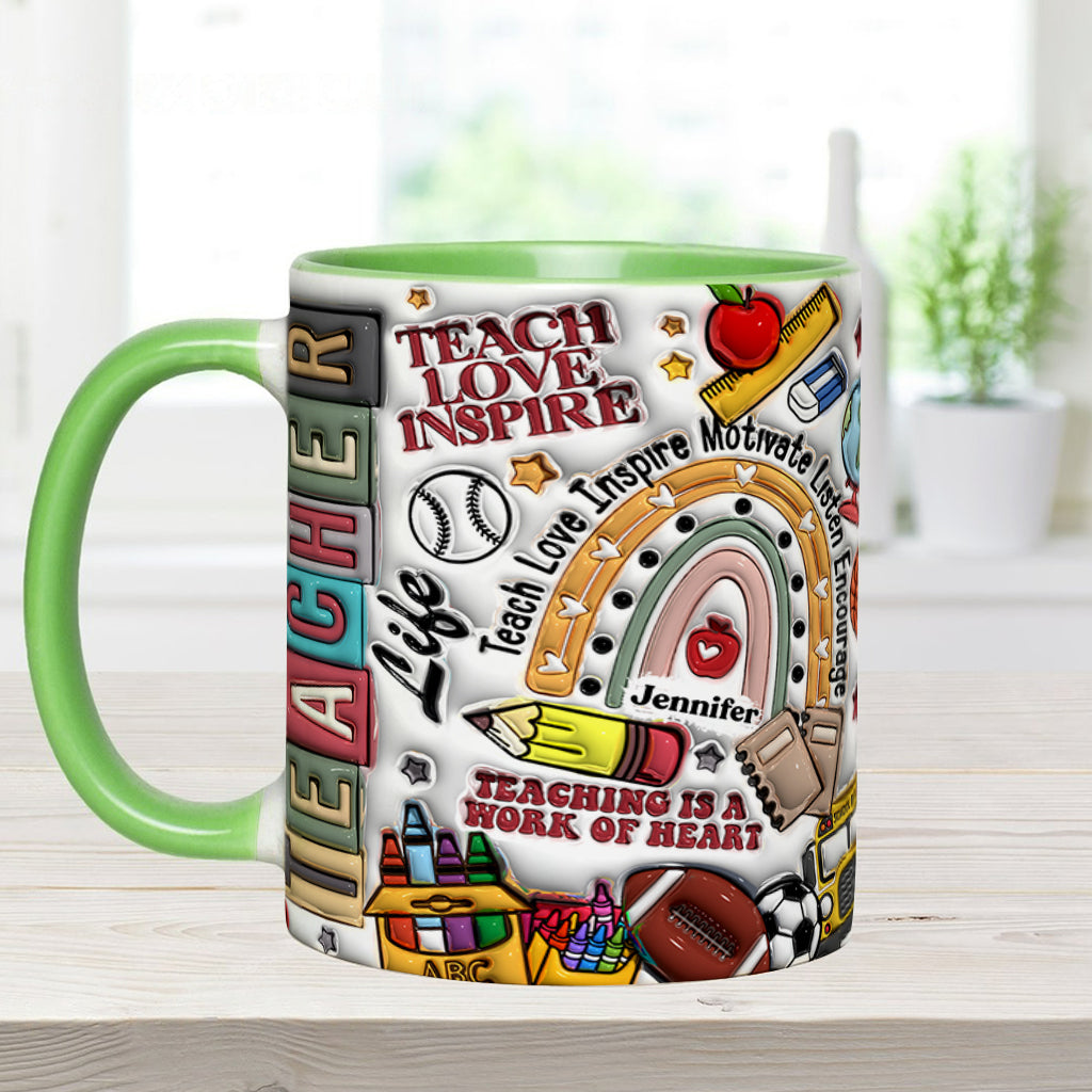 Teach Love Inspire - Personalized Teacher Accent Mug
