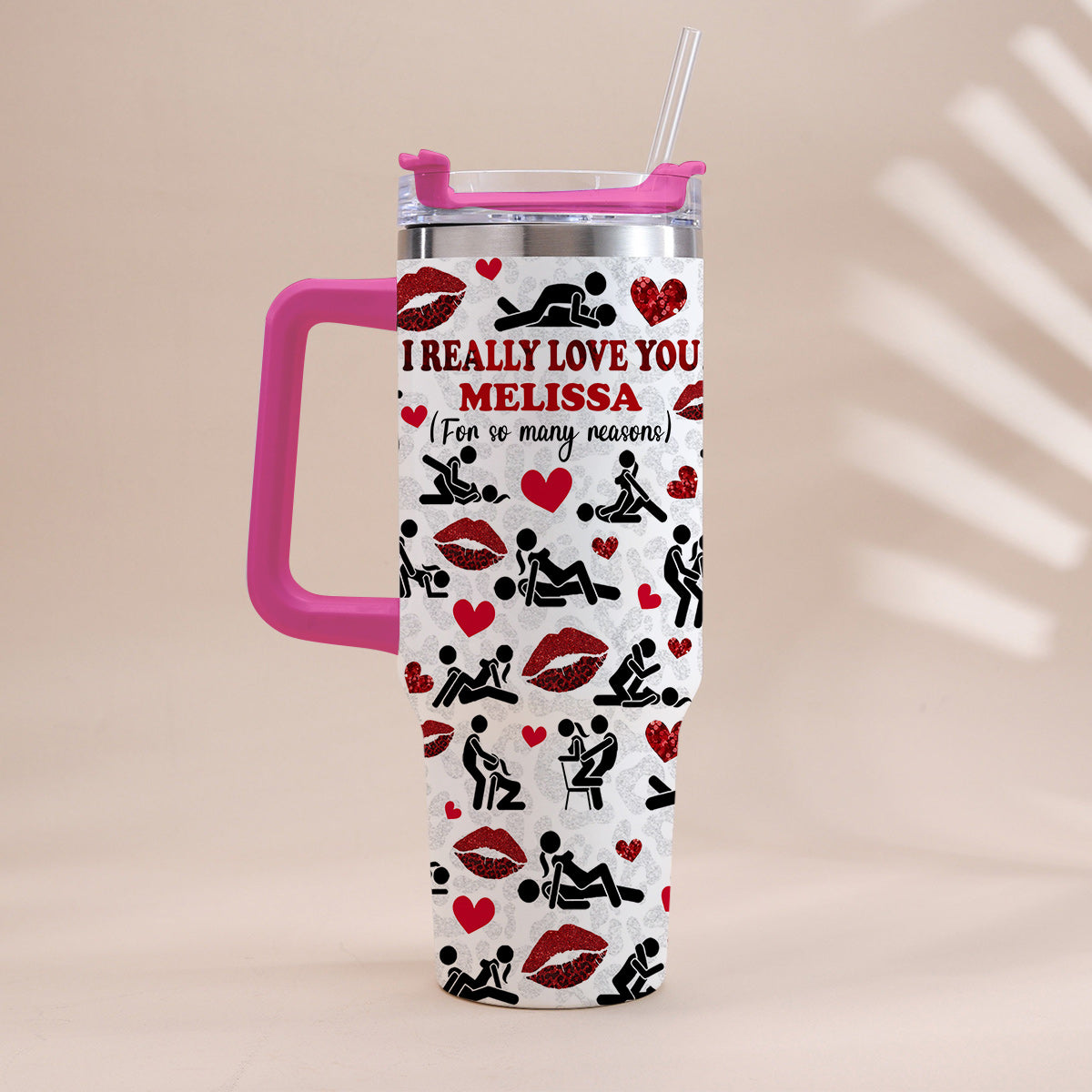 I Really Love You For So Many Reasons With Any Name - Personalized Couple Tumbler With Handle