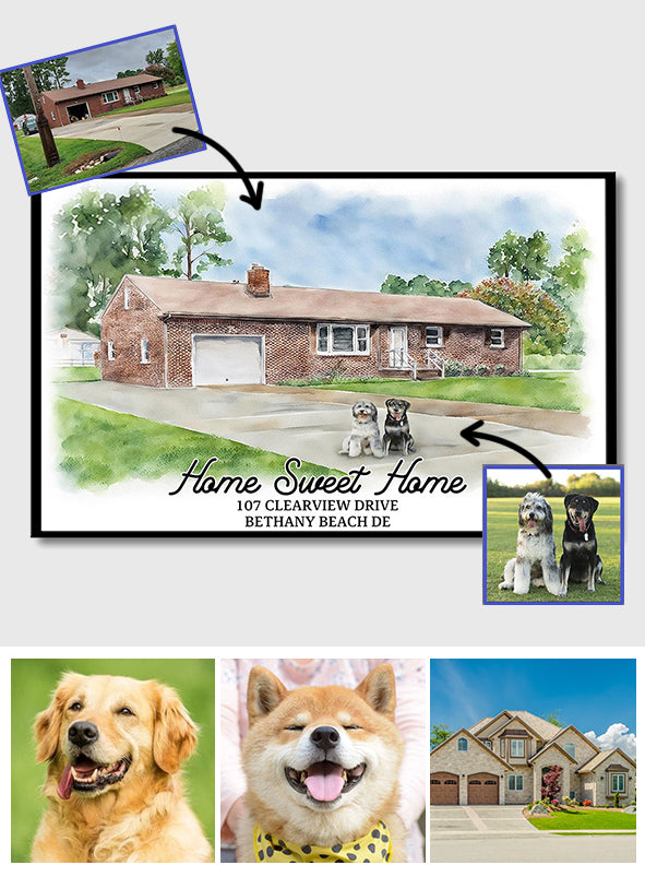 Zuhause ist es am schönsten – Personalisierte Leinwand und Poster zum Einzug