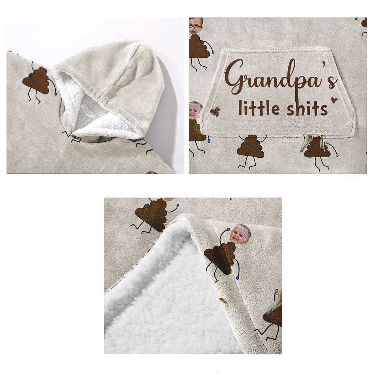 Grandma's Little Cuties - Gift for grandma, mom, dad, grandpa - Personalized Blanket Hoodie