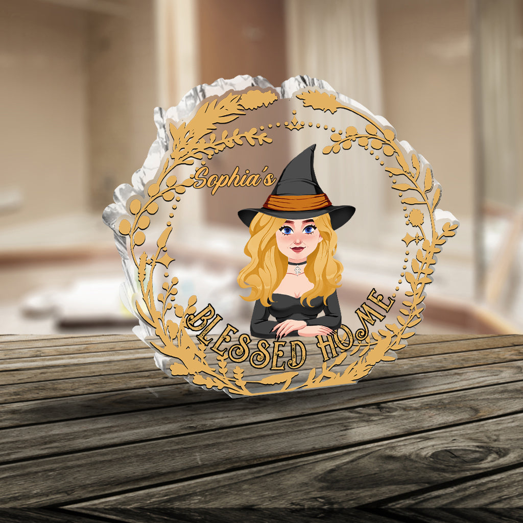 Blessed Home - Personalized Witch Custom Shaped Acrylic Plaque