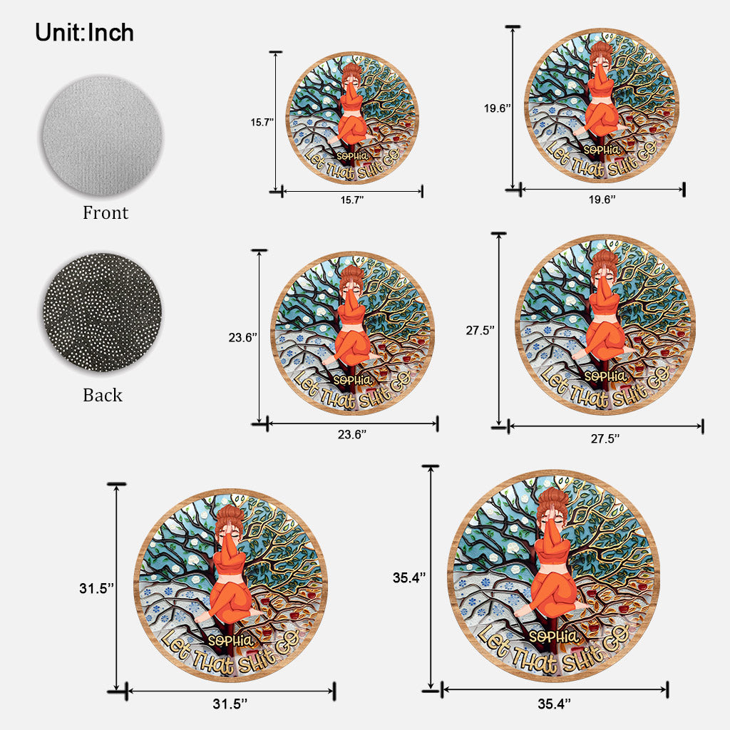 Let That Shit Go - Personalized Yoga Shaped Doormat