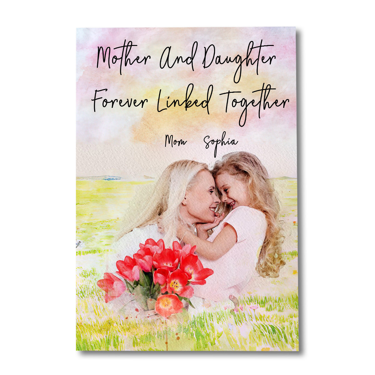 Mutter und Tochter – Personalisierte Leinwand und Poster für die Mutter