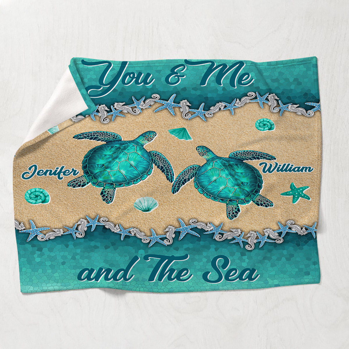Salty Lil' Beach – Personalisierte Schildkrötendecke
