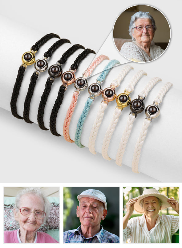 Those We Love Don't Go Away - Memorial gift for loss of - Personalized Projection Bracelet