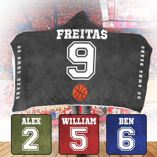 Sport Lovers Go Team - Personalized Basketball Hooded Blanket