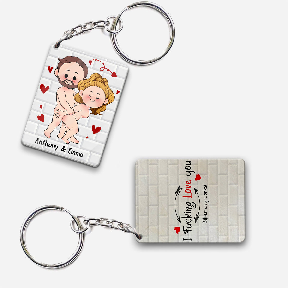 Ich wünsche dir nur, dass du glücklich bist – Geschenk für Paare (Ehemann, Ehefrau, Freund, Freundin) – Personalisierter Schlüsselanhänger