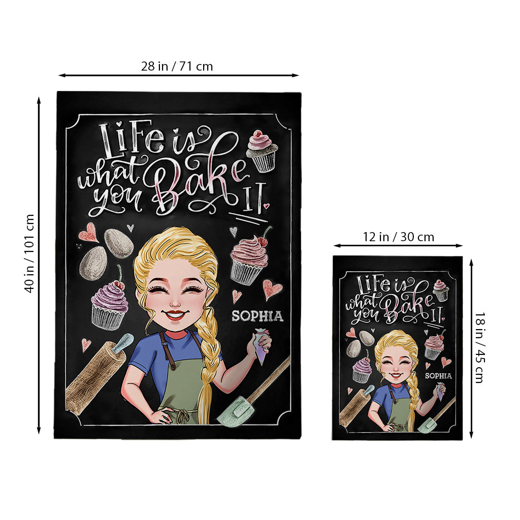 Das Leben ist, was du daraus backst – Personalisierte Back-Gartenflagge