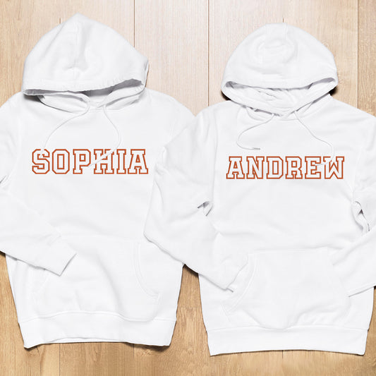 Personalisierter Geschwister-Hoodie mit Stickerei – Individueller Name