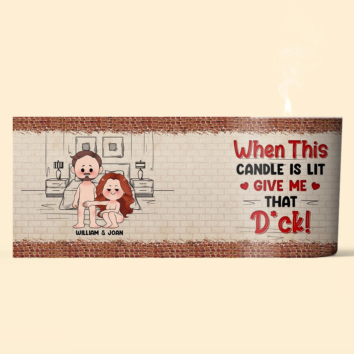 Wenn diese Kerze einen Deckel hat – personalisierte Paarkerze mit Holzdeckel