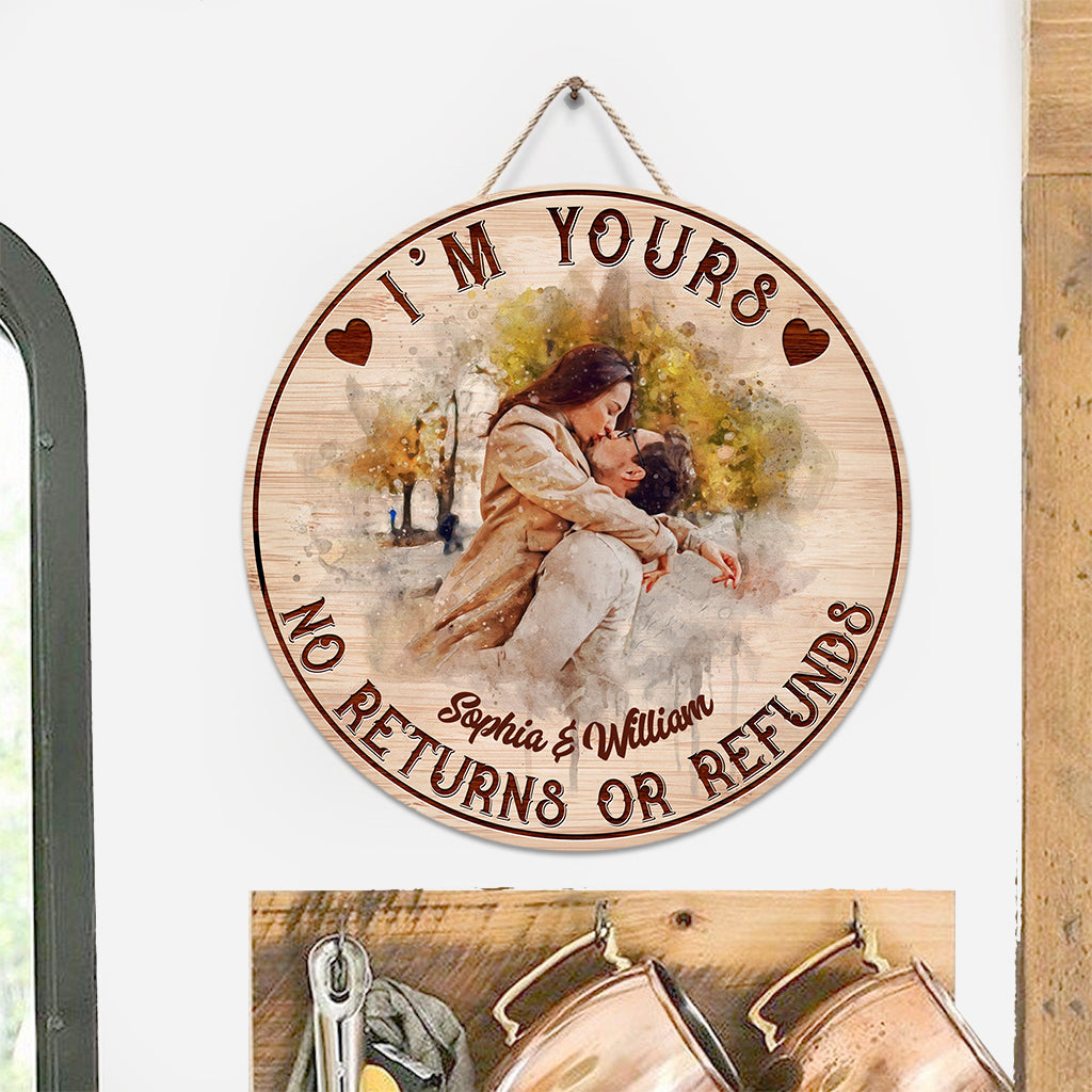 I’m Yours - Personalized Couple Round Wood Sign