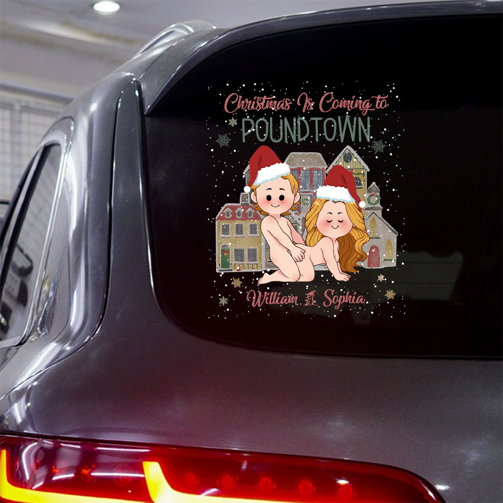 Merry Christmas In Poundtown - gift for wife, husband - Personalized Decal Die Cut