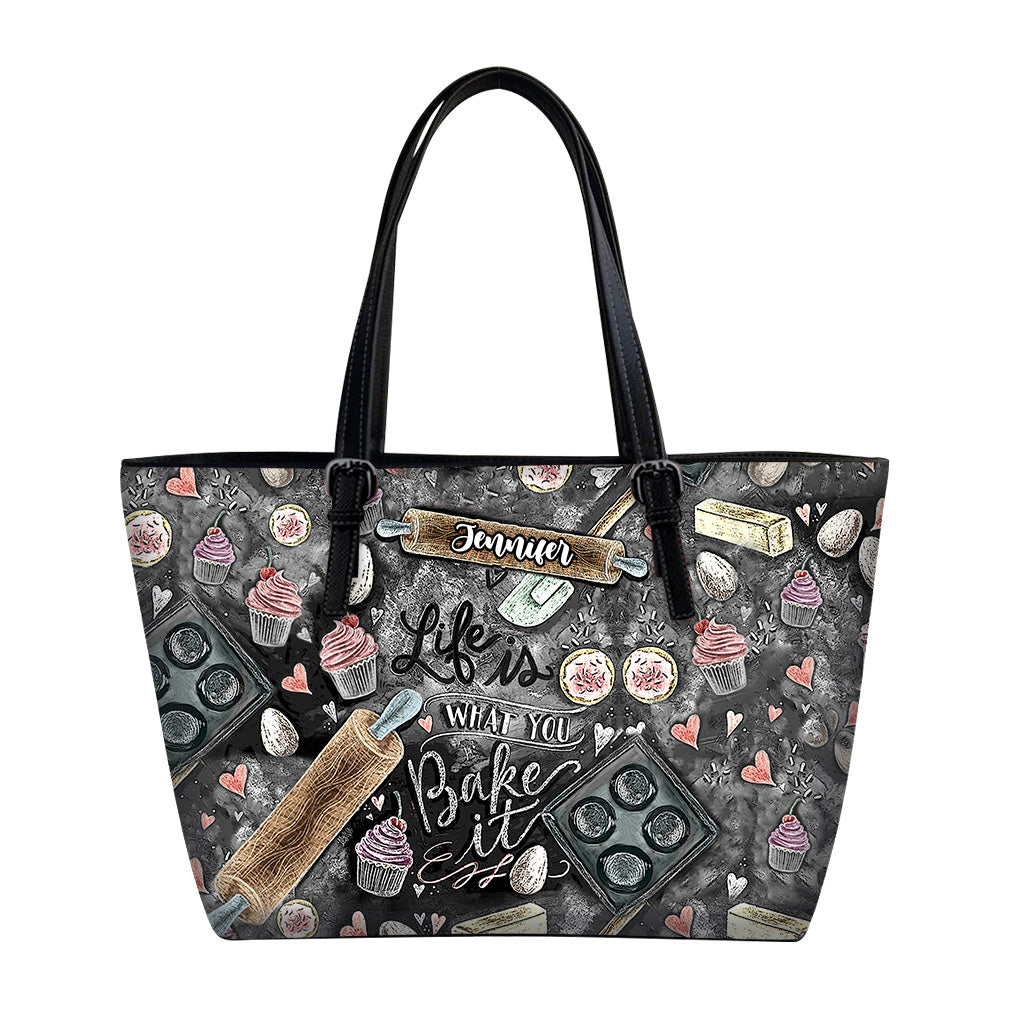 Das Leben ist, was du daraus backst – personalisierte Backtasche aus Leder