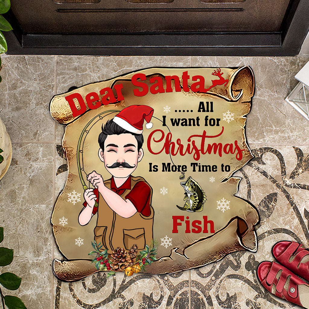 Lieber Weihnachtsmann – Personalisierte Fußmatte in Angelform