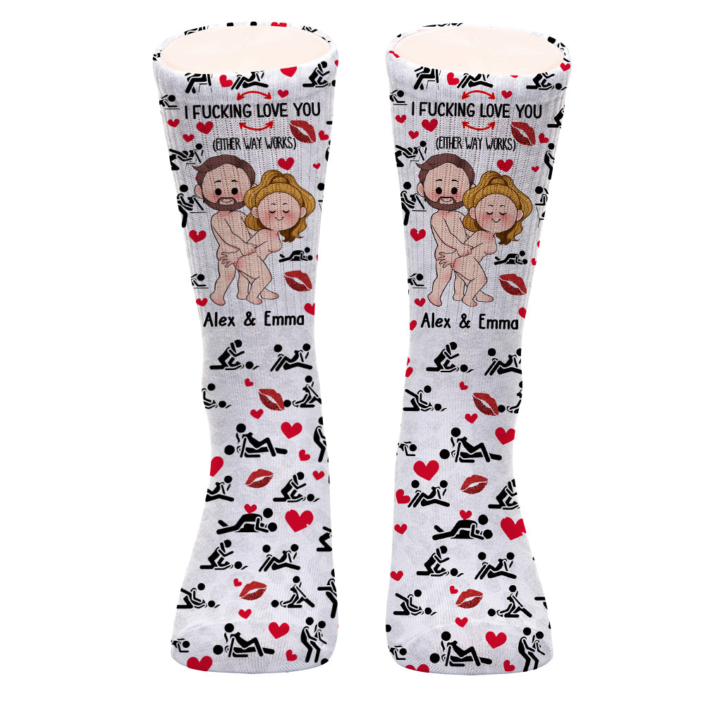 Ich liebe dich – Geschenk für Ehemann, Ehefrau, Freund, Freundin – Personalisierte Socken