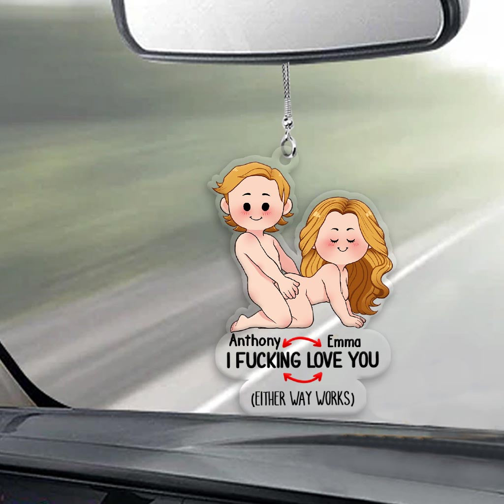 Ich liebe dich – Geschenk für Ehemann, Ehefrau, Freund, Freundin – Personalisierter transparenter Autoanhänger