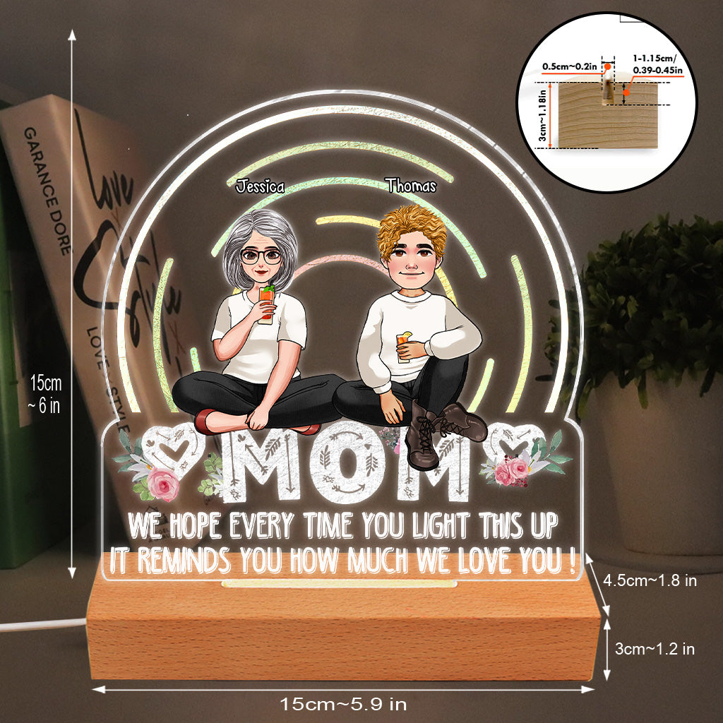 Wir hoffen, dass Sie jedes Mal Freude daran haben, wenn Sie die Lampe anzünden – Geschenk für Mama, Oma – Personalisierte, geformte Lampenfassung