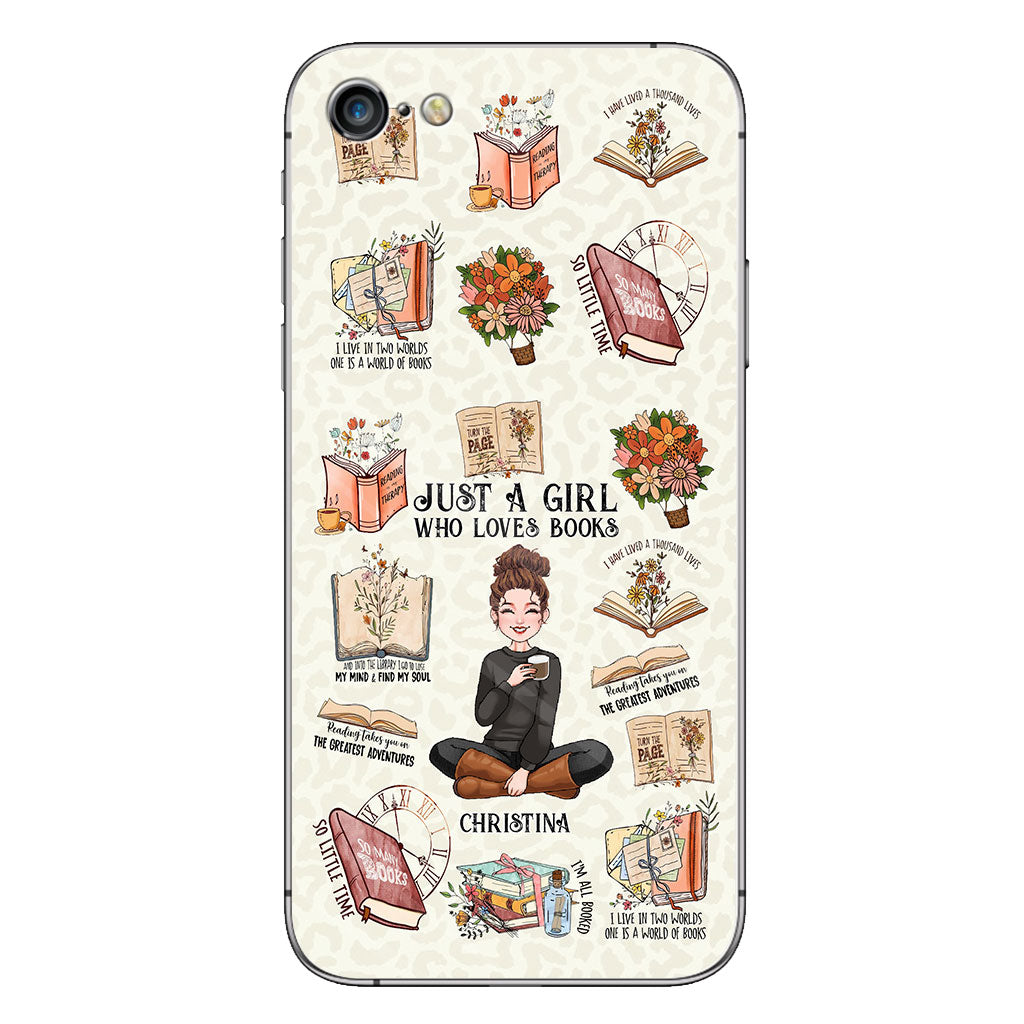 Einfach ein Mädchen, das Bücher liebt – personalisierte Handyhülle in Buchform