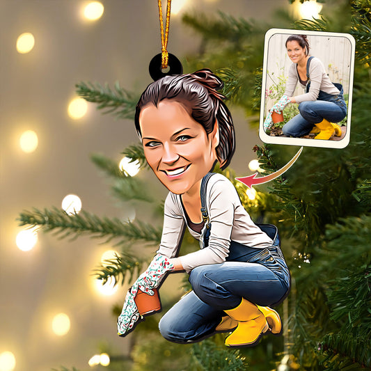 Karikatur eines Gärtners – personalisierte Gartendekoration