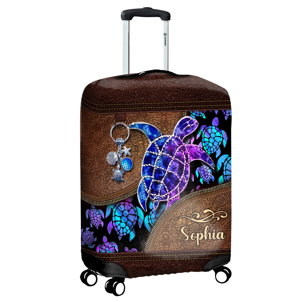 Salty Lil' Beach - Personalized Turtle Luggage Cover