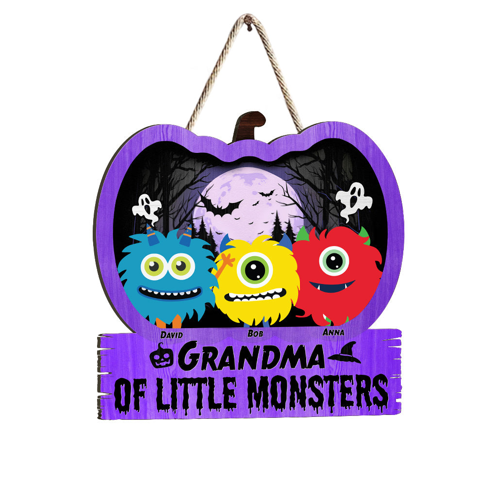 Oma der kleinen Monster - Personalisiertes Oma-Holzschild