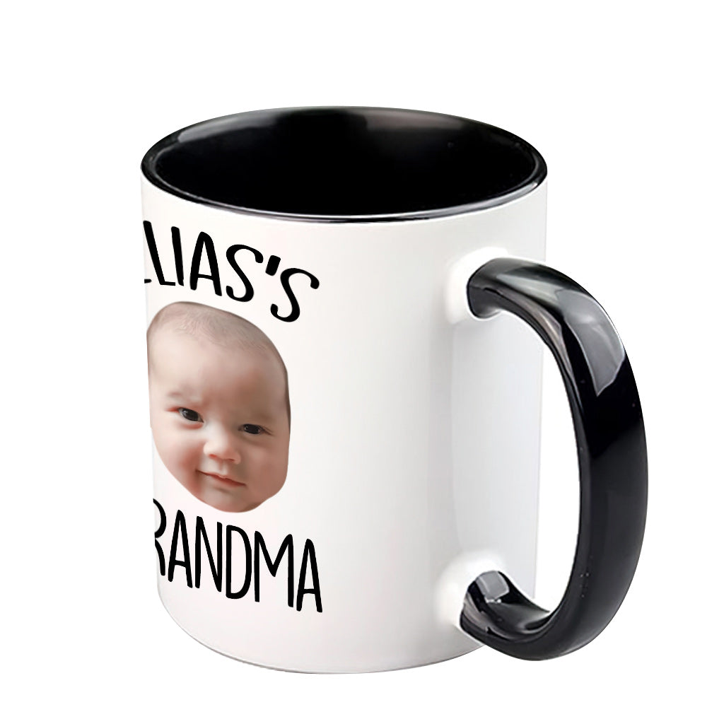 Individuell gestaltete Tasse mit Baby-/Kindergesicht – personalisierte Tasse mit Neugeborenen-Akzent