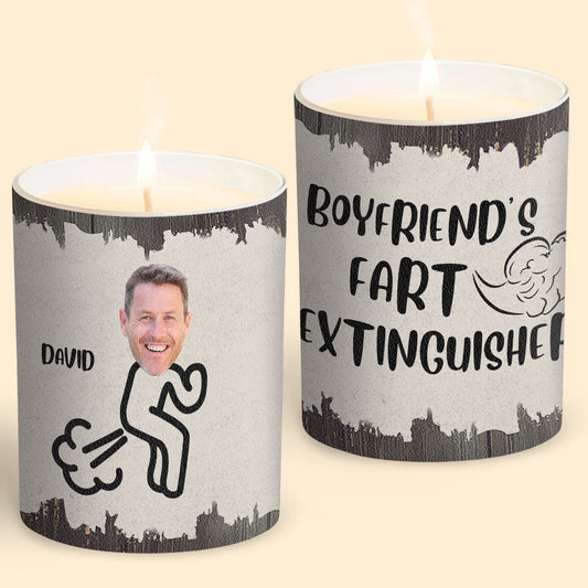 Fart Extinguisher - Gift for dad, grandma, grandpa, mom, uncle, aunt, son, daughter, brother, sister, granddaughter, grandson, husband, wife, boyfriend, girlfriend, friend - Personalized Candle With Wooden Lid