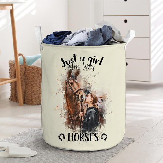Just A Girl Who Loves Horses - Personalized Horse Storage Basket