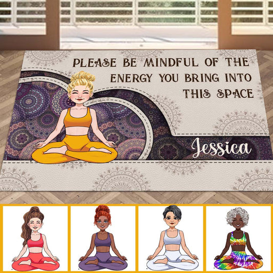 Namaste – personalisierte Yoga-Fußmatte