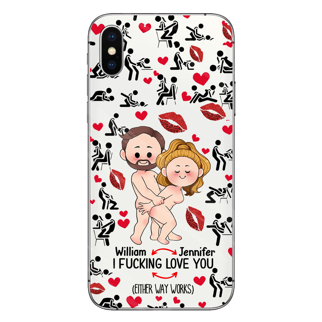 Ich liebe dich – Geschenk für Ehemann, Ehefrau, Freund, Freundin – Personalisierte transparente Handyhülle