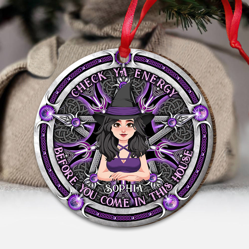 Check Ya Energy - Personalized Witch Ornament