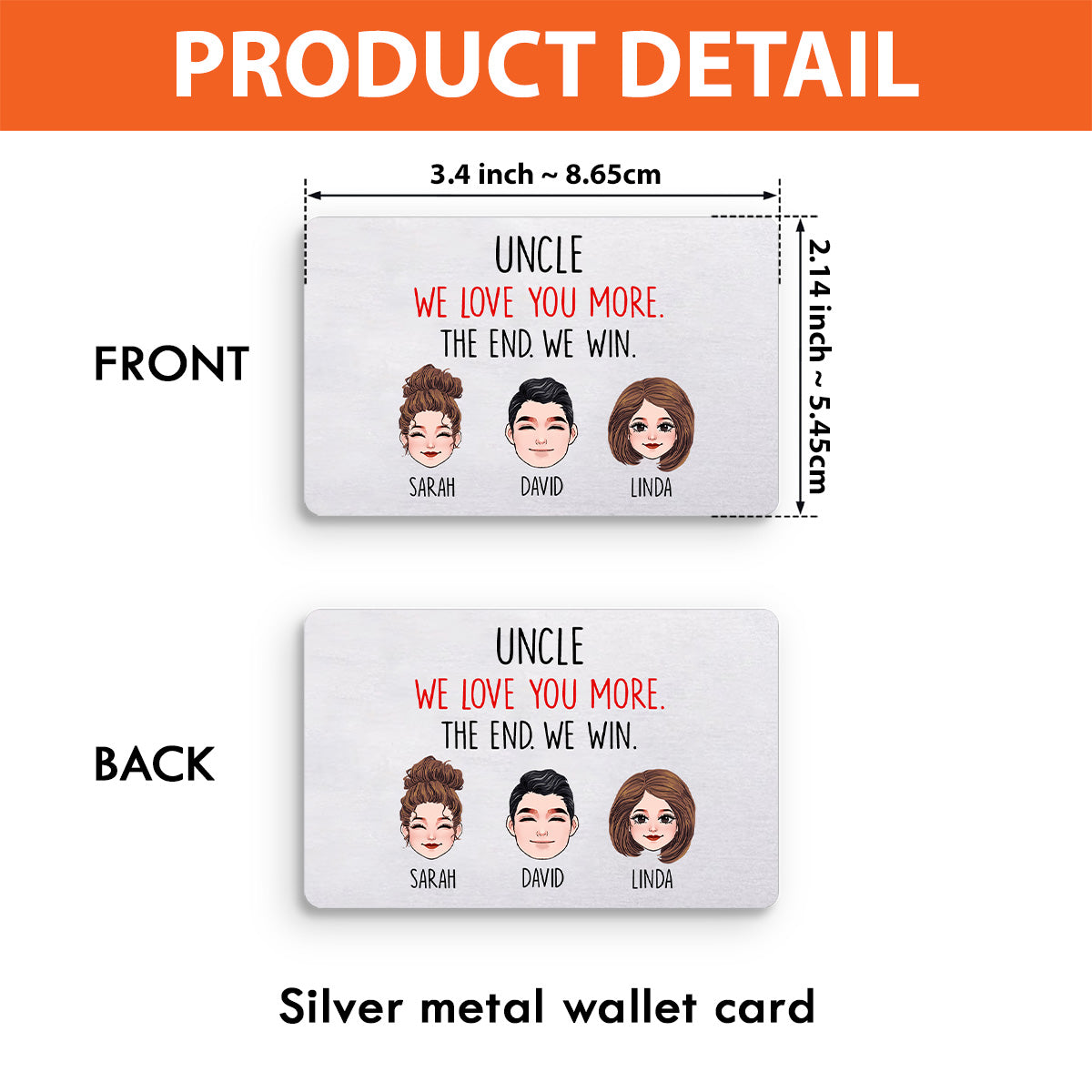 Papa, ich hab dich lieb! – Geschenk für Papa, Oma, Opa, Mama, Onkel, Tante, Freund, Bruder, Schwester – Personalisierte Brieftaschenkarte