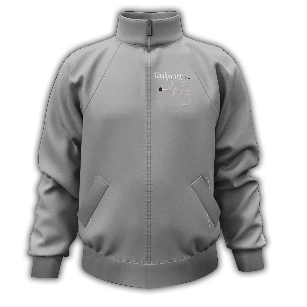 Krankenschwesterleben – Personalisierte Krankenschwester-Reißverschlussjacke