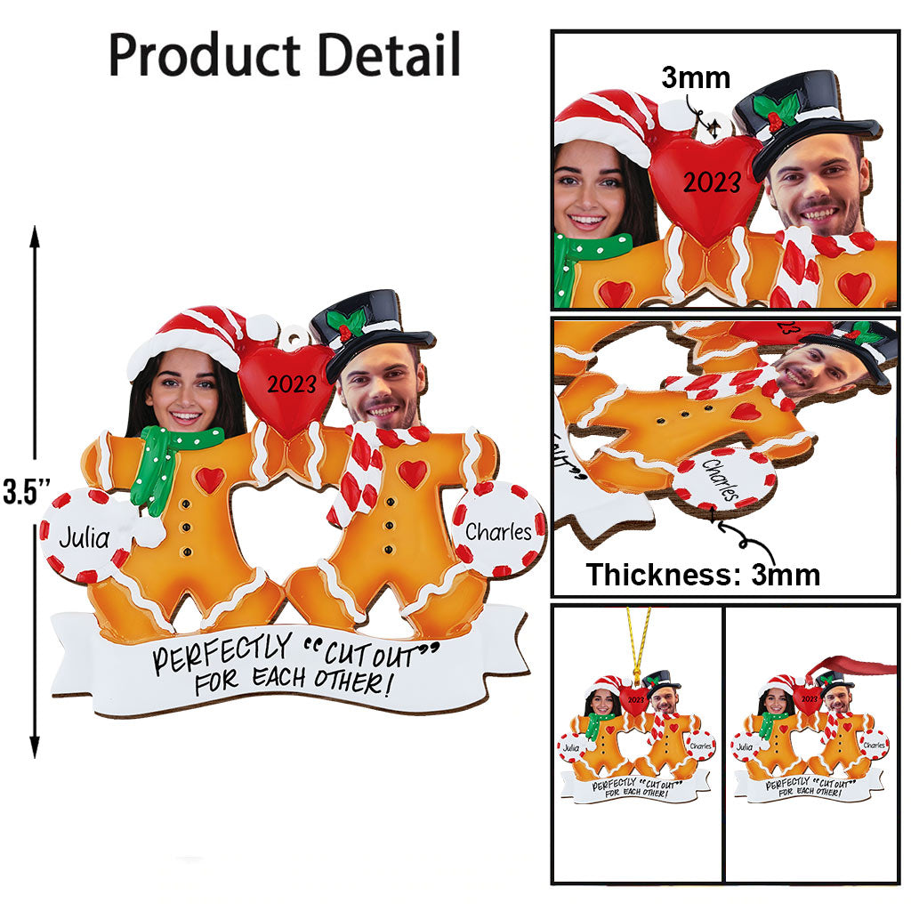 Perfectly Cut Out For Each Other - Personalized Couple Ornament