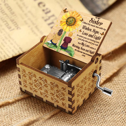 An meine Tochter/Enkelin – Geschenk für Oma, Mutter, Tochter, Enkelin, Schwester – Personalisierte Spieluhr mit Handkurbel